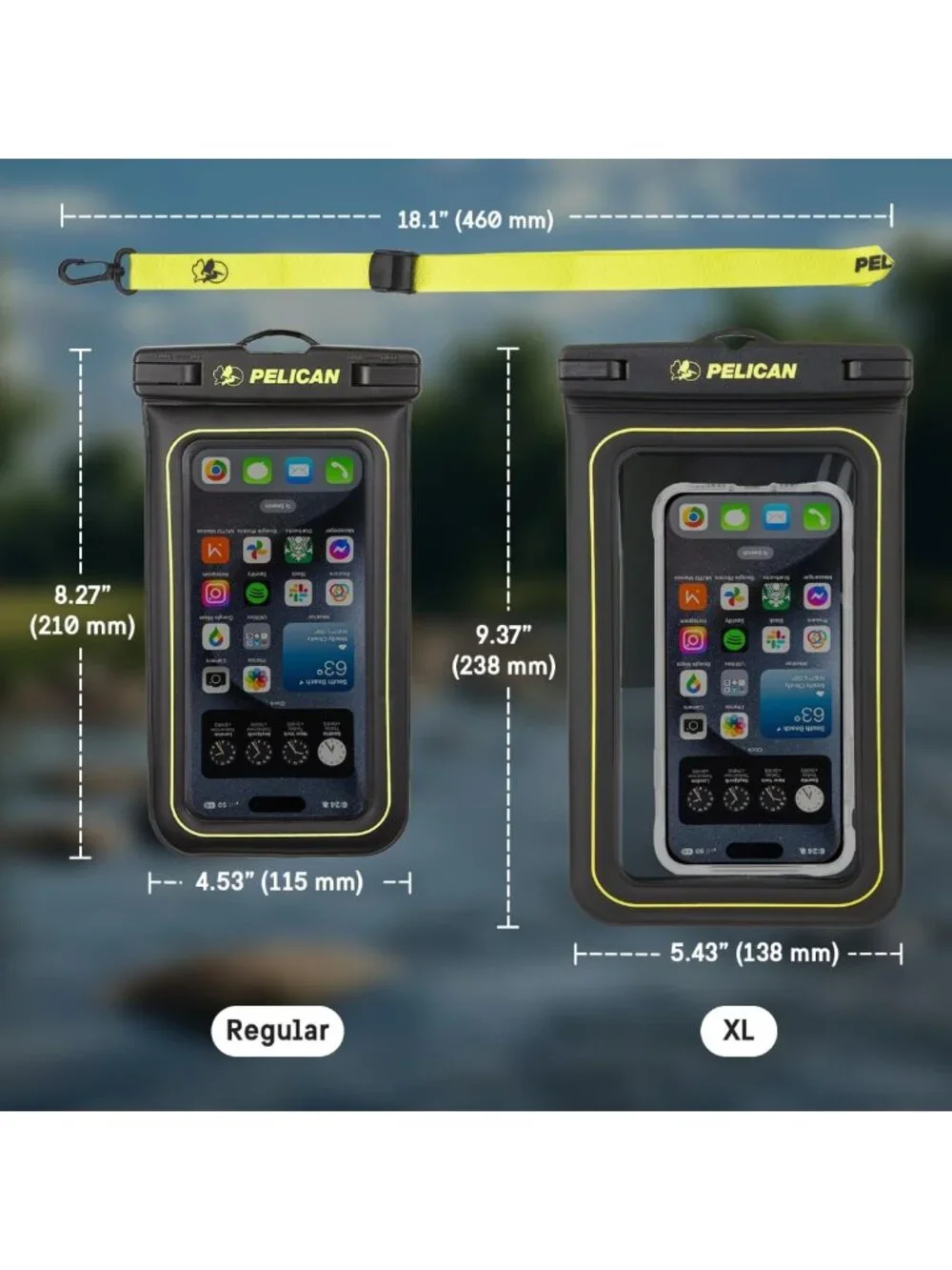 Waterproof Phone Pouch 2 Pack - Marine Grade, Black & Hi-Vis Yellow, Outdoor